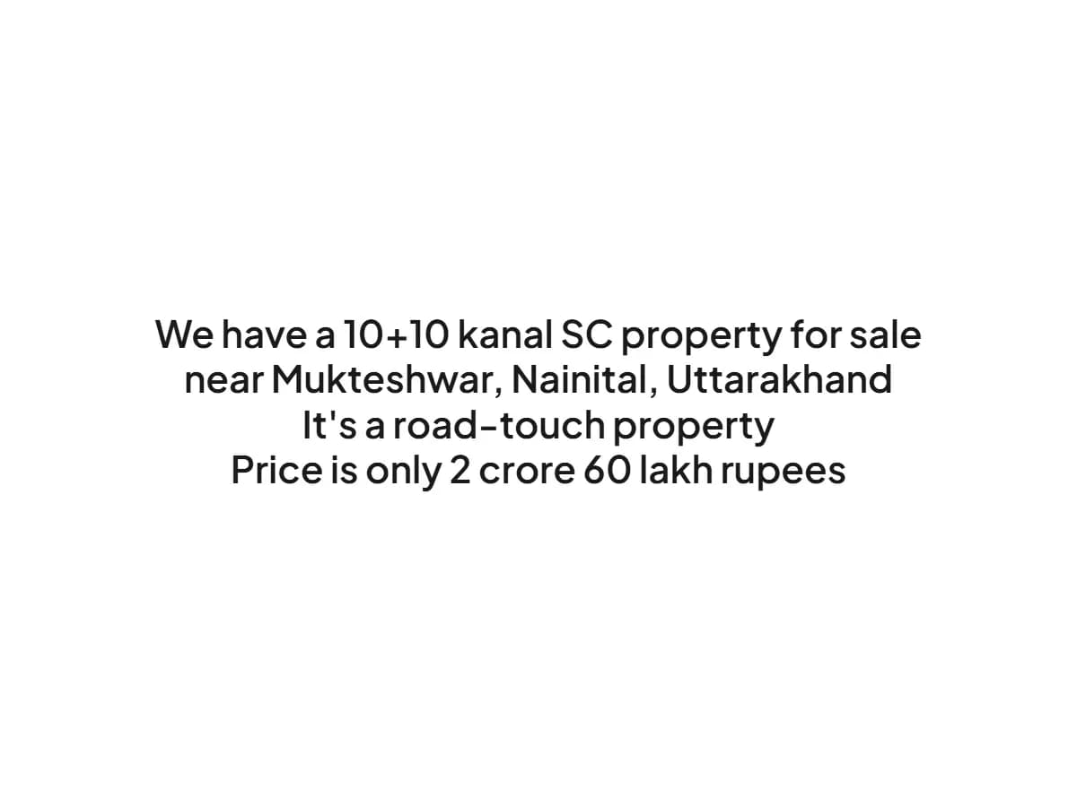 Prime 20 Nali Land for Sale Near Mukteshwar Nainital