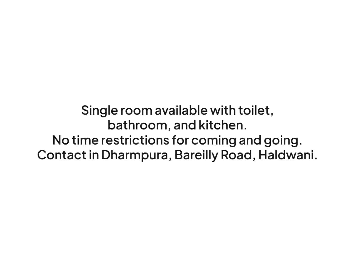Single Room House for Rent in Bareilly Road Haldwani