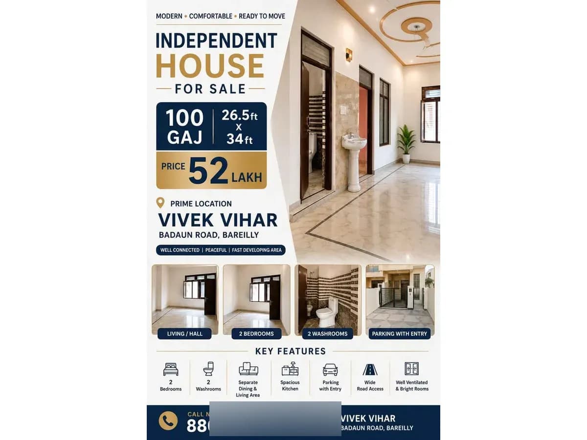 Modern Independent House for Sale in Vivek Vihar Bareilly