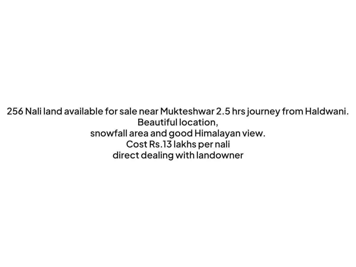 Stunning 256 Nali Land for Sale in Mukteshwar Nainital