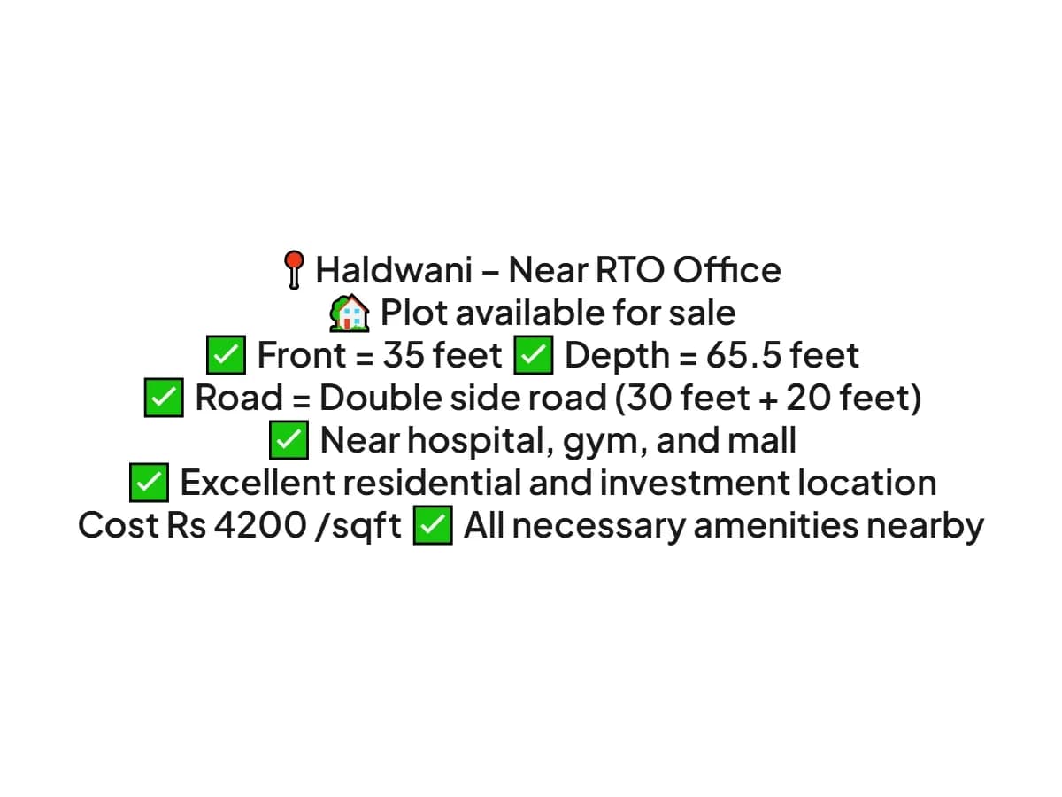 Prime Residential Land for Sale in Haldwani Near RTO Office