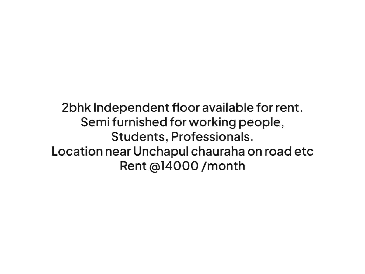 2BHK Semi-Furnished House for Rent in Unchapul Haldwani