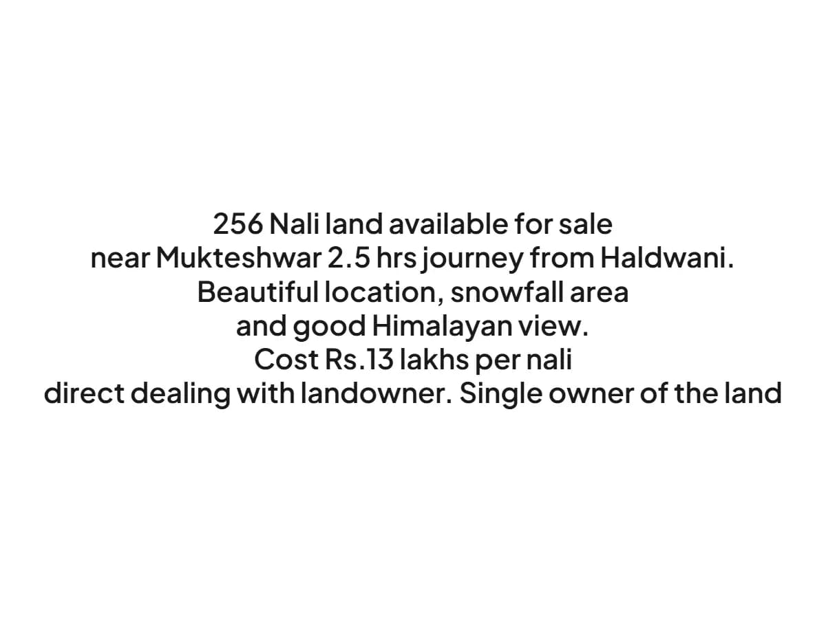 Scenic 256 Nali Land for Sale in Mukteshwar, Nainital